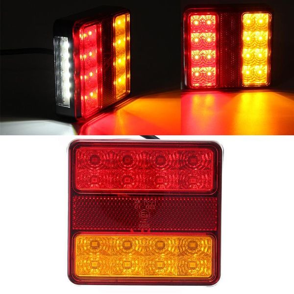 Caminhão de carro LED ADVERTÊNCIA TRASEIRA Luzes da cauda Peças de licença Luzes 22led Lâmpadas impermeáveis ​​para o barco de reboque 12V