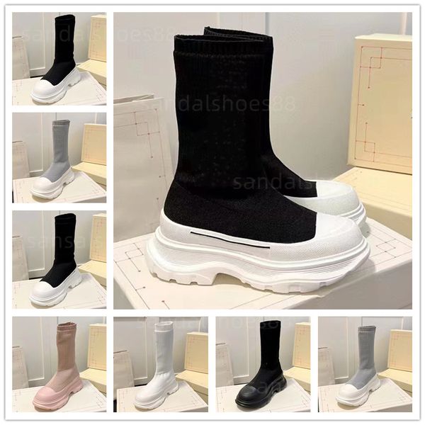 

sock boots sneaker graffiti knit tread slick ankle boot short black white womens sport casual shoe oversized rubber sneakers trainers platfo