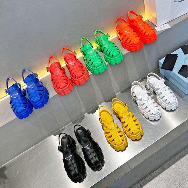 

classics women rubber sandals fashion beach thick bottom slippers alphabet lady sandals leather high heel slides shoes eu:35-40 by dqbag 02, Black