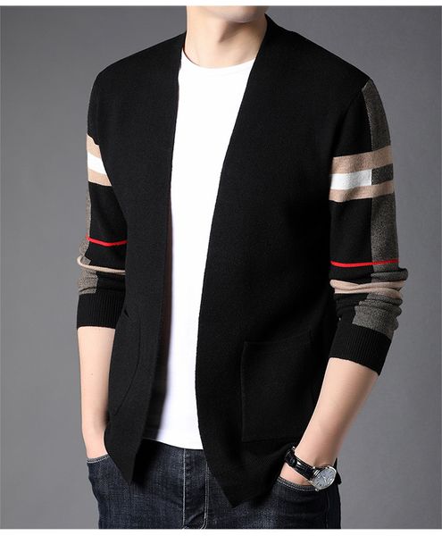 Moda Uomo Felpe con cappuccio Maglioni Abbigliamento Maglione di lana da uomo Pullover nero allentato Scollo a V Giacche per maglieria Cardigan Maglieria Cappotti Abbigliamento Taglia S-4XL