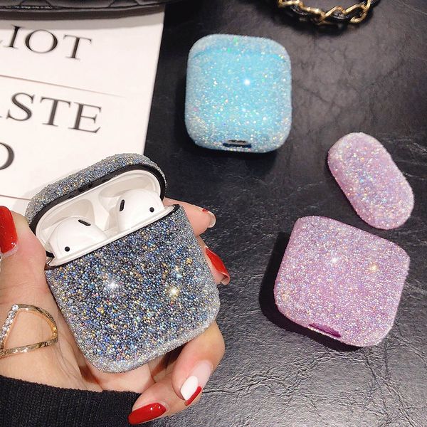 Per Airpods Pro Custodia Custodia protettiva Flash diamante donna ragazza Bluetooth Luxury Crystal Bling Candy Color Custodie per auricolari per Airpod 1 2 Charing Box