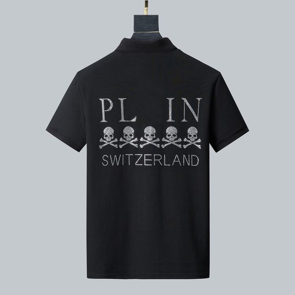 

2022 lapel phillip plain men designer pp skull diamond t shirt short sleeve dollar brown bear brand tee o-neck skulls tshirt tees 102, White;black