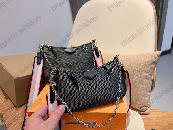 

bagatelle water ripples mini shoulder bag compact elegant detachable shoulder strap metal silver chain fashion versatile handbag