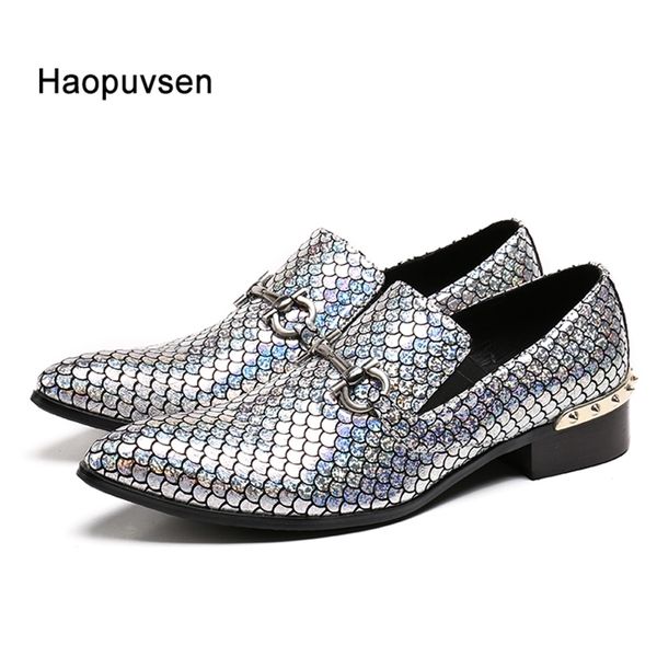 

new genuine leather mens flats men shinny glitter shoes men smoking slippers prom and party male loafers size 412 210312, Black