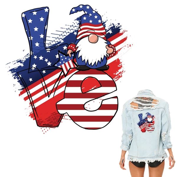 Noções American Flag Stand Sticks Patches 4 de julho Decalques de adesivos de transferência de calor Diy camiseta jeans Backpacks Chapé