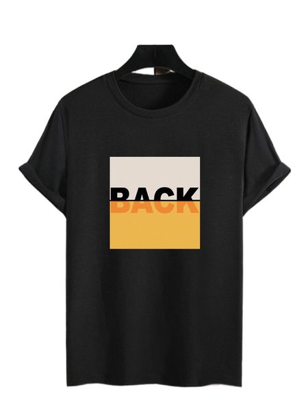 

men letter graphic colorblock tee v31h#, White;black