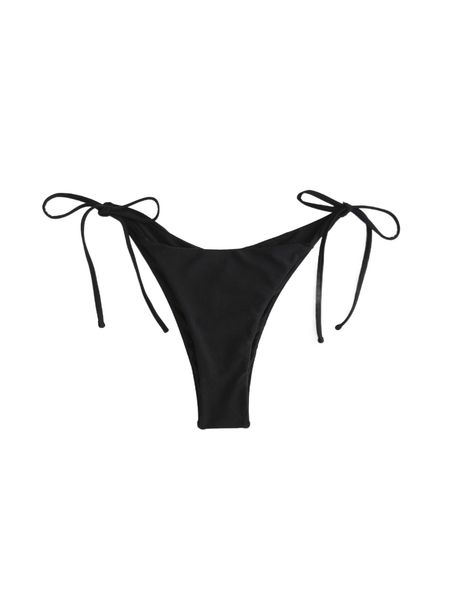 

plain tie side bikini bottom w0er#, White;black
