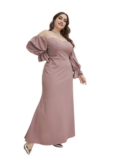 

plus transparent strap flounce sleeve prom dress u9ey#, Black