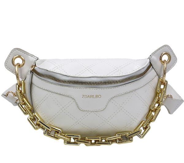 

designer thick chain women's chest bag plaid crossbody bags female waist packs handbag fanny pack ladies belt bag purse