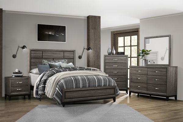 

grey finish 1pc nightstand dovetail drawer unique bedroom furniture