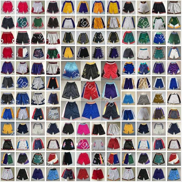 

2022 all team just don basketball shorts retro mitchell and ness short sport purple black white yellow hip-pop pants with pocket zipper swea, Black;red