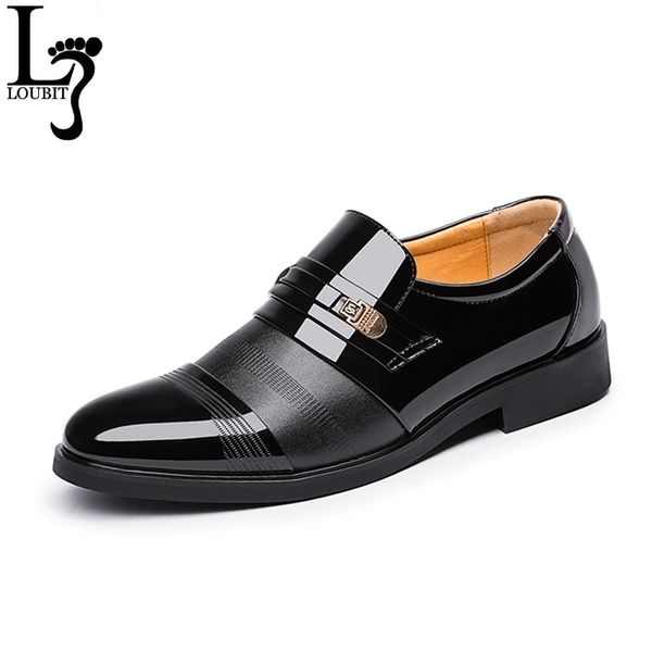 

summer men patent leather dress shoes men's business shoes italian style fashion men shoes male footwear 38-47 y200420, Black