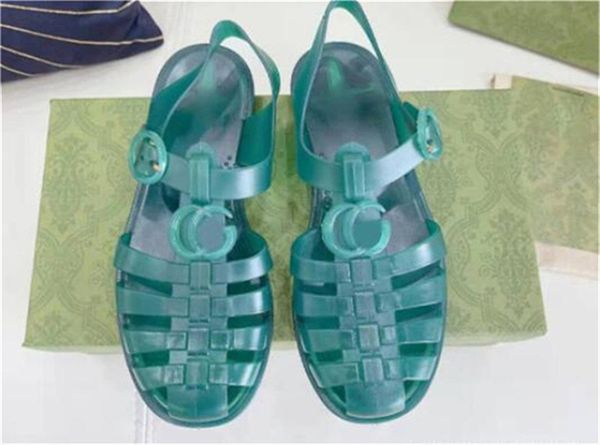 

designer men women sandal rubber slippers luxury mimi double g flip-flops jelly platform slipper adjustable buckle slippers summer beach san, Black