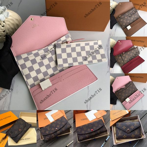 

emilie rosalie envelope long&short wallets coin purse real cowhide luxury clutch bags josephine victorine lady purses id card holder designe, Red;black