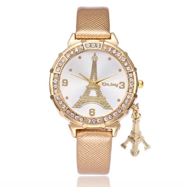 Armbanduhren Damenuhren Mode Paris Eiffelturm Frauen Kunstleder Quarz Relogio Feminino Reloje Mujer GeschenkArmbanduhren Armbanduhren