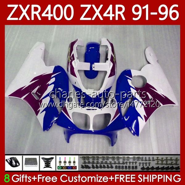 Kit carene blu viola per KAWASAKI NINJA ZX4R 400CC ZXR-400 1991 1992 1993 94 95 96 Carrozzeria 138No.88 ZXR 400 CC ZX-4R ZX 4R Carenatura ZXR400 91 92 93 1994 1995 1996 Corpo