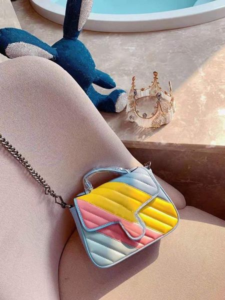 

classic stitching color leather bag handle chain one shoulder oblique hand carry