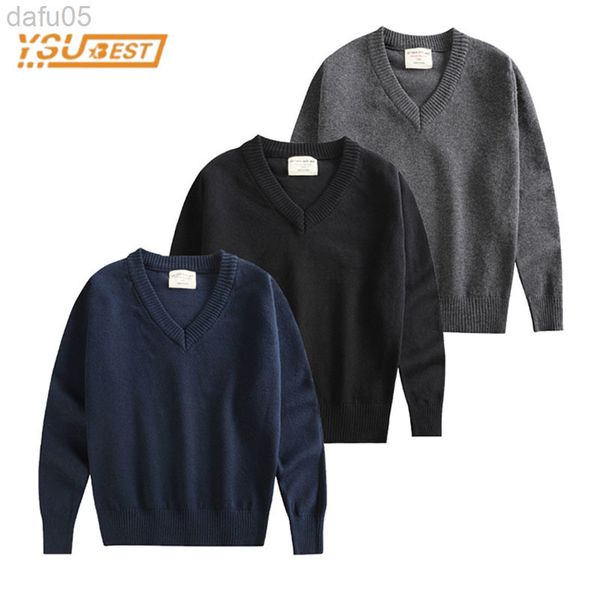 

spring autumn kids baby boys long sleeves pure color sweaters new kids boys sweaters for knitted kids boys v neck sweaters l220803, Blue