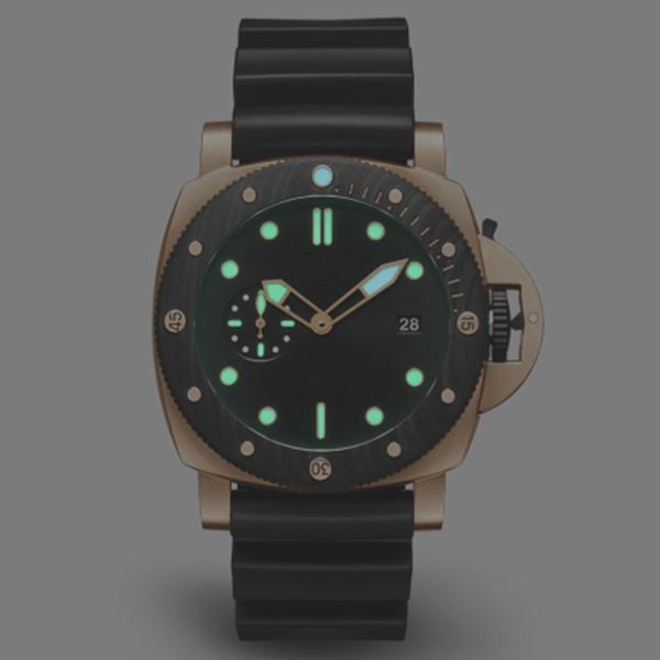 

mens automatic mechanical bronze watch brown leather56 22 62, Slivery;brown