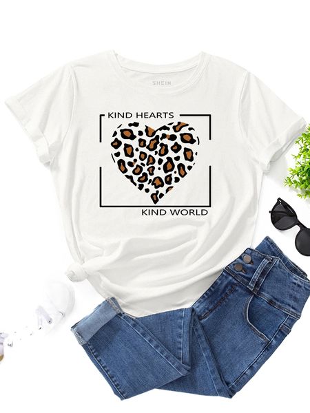 

heart and letter graphic tee d8k2#, White