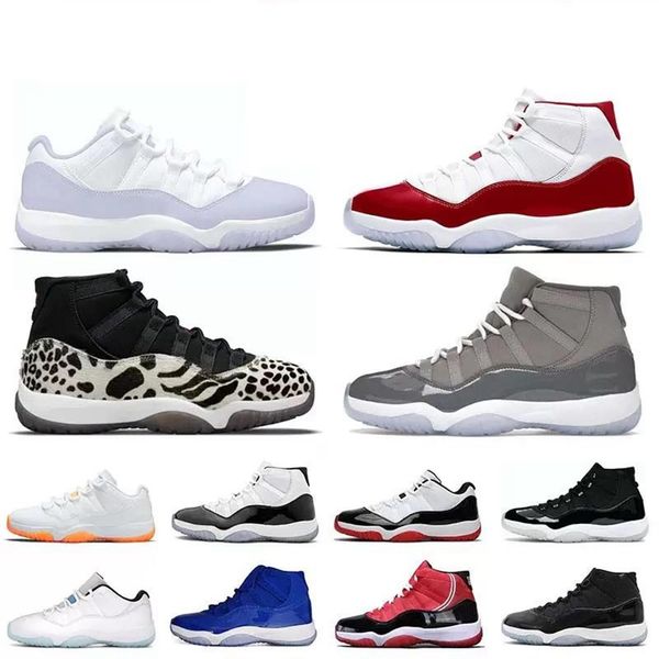 

11 11s basketball shoes jumpman designer animal instinct cherry xi legend blue low citrus cool grey space leopard print mens womens sports s, Black