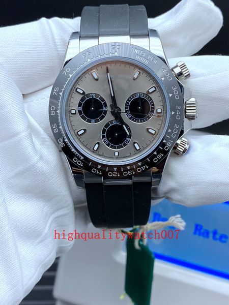 

classic series men's rubber strap bands watch watches 116519ln grey dial 40mm eta 2813 movement no chronograph automatic mens watch wat, Slivery;brown