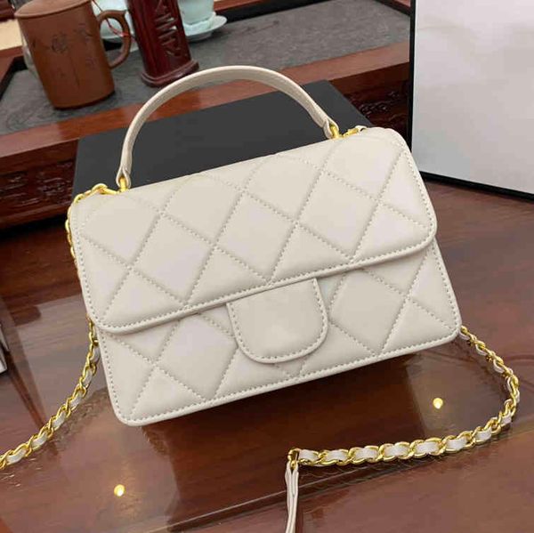 

luxury quilted flap totes bag premium lambskin square classic diamond solid gold metal wear-resistant chain shoulder strap crossbody designe