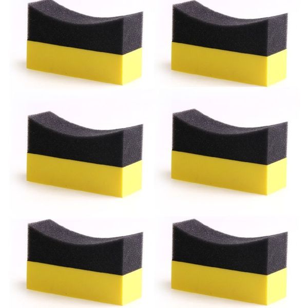 

6pcs polishing sponge tire sponger wax applicator pads- premium grade sponges microfiber applicator - gloss shine color polishing