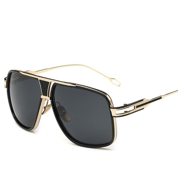 Óculos de sol retrô masculino quadrado feminino design de marca moda oversized armação de liga de ouro óculos de proteção estilo amantes UV400óculos de sol