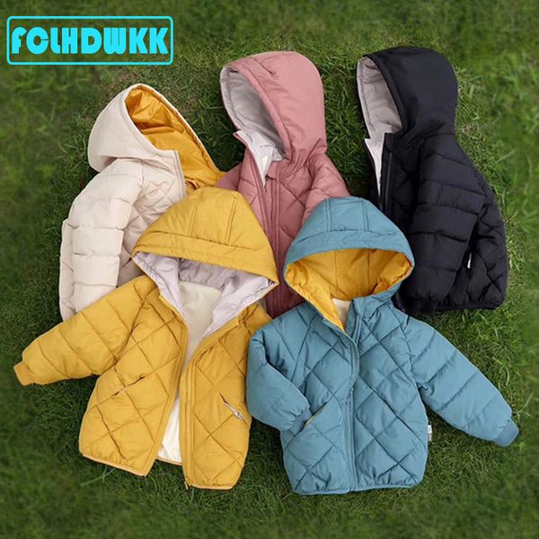 

kids girls boys autumn winter jackets coat new children down padded plus velvet warm cotton clothes, Blue;gray