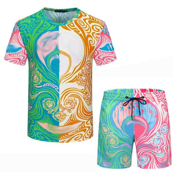 

jogger men's designer 2022 new fashion sportswear sets men's luxury clothing summer running sets t shirts short sleeve sportswear, Gray