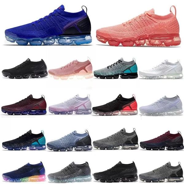 

classic fashion 2019 flyknit 2.0 running shoes triple black designer men women sneakers fly white knit cushion trainers zapatos eur 36-45