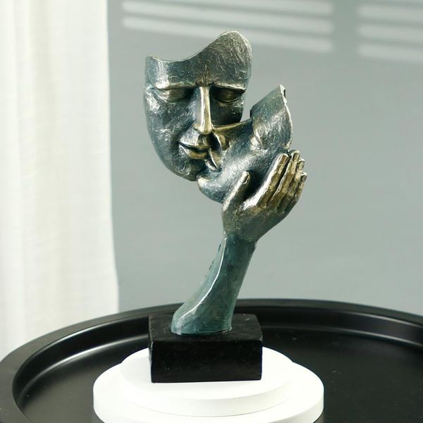 Objetos decorativos Figuras da escultura vintage estátua de estátua casal beijando máscara decoração de casa de decoração de casa de desktop decoração figuri