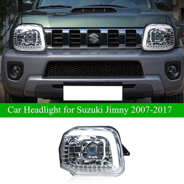 Auto-Tagfahrlicht für Suzuki Jimny LED-Scheinwerfer 2007–2017, dynamischer Blinker, Fernlicht-Linsenlampe