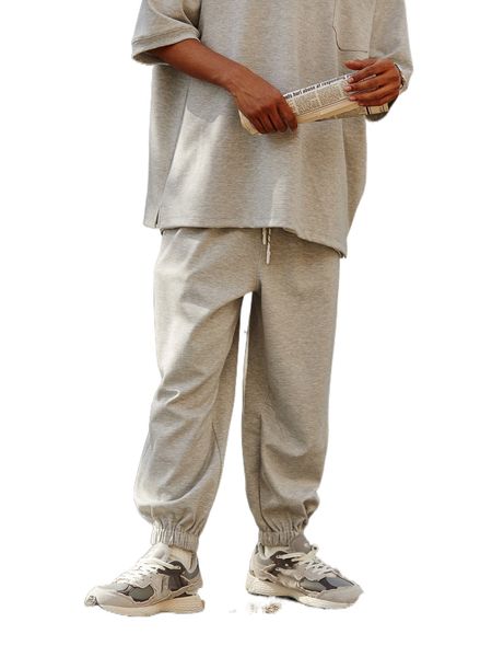 

men drawstring waist sweatpants 85bl#, Black