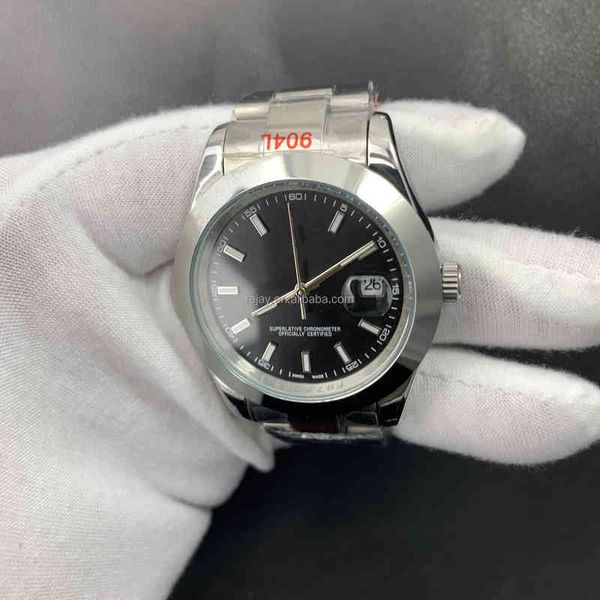 

3a quality mens black dial watch automatic waterproof stainless steel mechanical movement fashion relogio, Slivery;brown