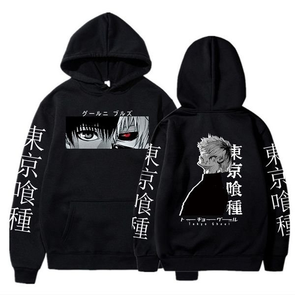 Tokyo Ghoul Anime Hoodie Pullover Sweatshirts Ken Kaneki Grafik Bedruckte Tops Lässige Hip Hop Streetwear 220813