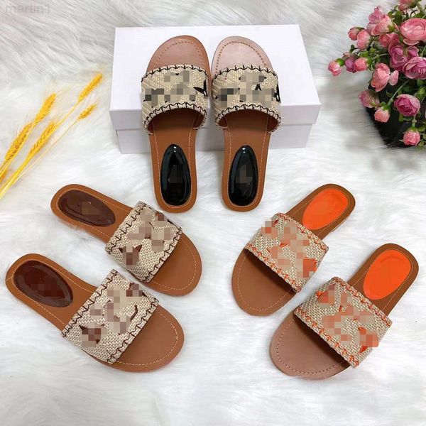 

slippers designer 2022 linen casual flat slippers womenz8n3, Black