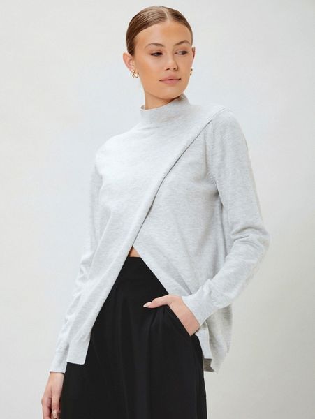 

motf eco recycled polyester wool mix sweater 05sp#, White;black
