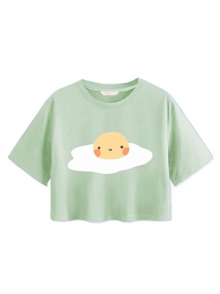 

romwe x hyebuni cartoon graphic crop tee q0ve#, White