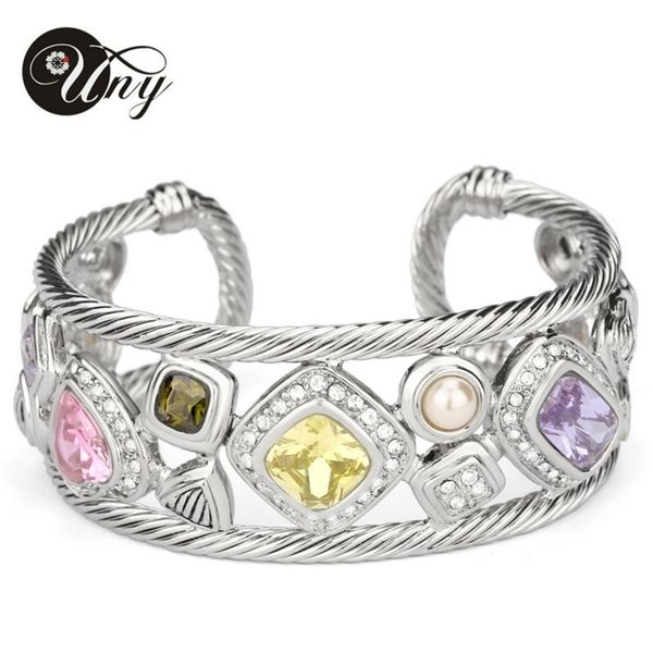 

uny bracelet vintage twisted cable wire bangle antique fashion designer brand bangle multi cz valentine christmas gift bracelets 220716, Black