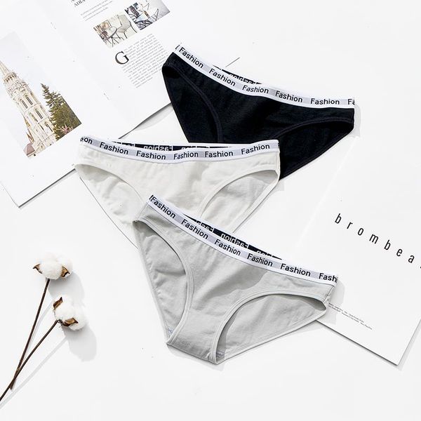 

women underwear panties cotton briefs female soft girls sport fashion lingerie 3 pcs free, Black;pink