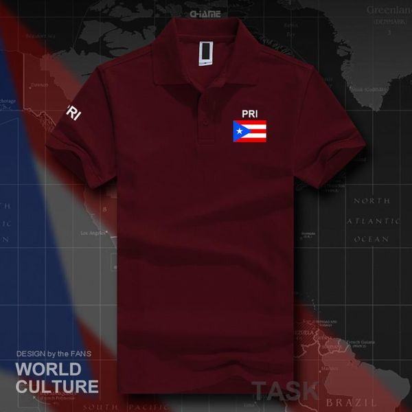 Polos para hombres Puerto Rico Camisas Hombres Manga corta Marcas blancas Impreso para el país 2022 Algodón Nación Equipo Bandera Moda Rican PRI PRMen's Men'