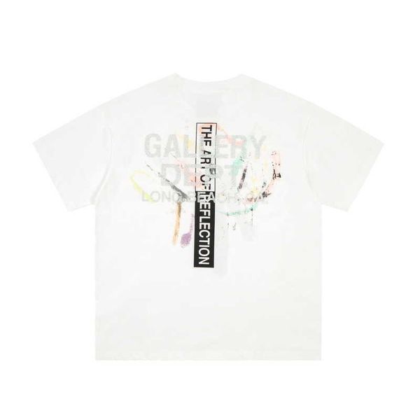 

men's t-shirts correct os version fashion brand gary dept rainbow portrait print men's and women's loose short sleeve t-shirt, White;black