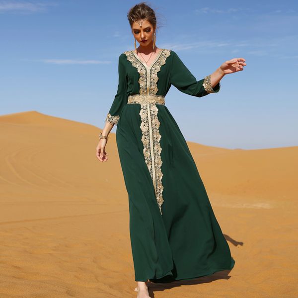 

ramadan eid chiffon abaya dubai turkey islam muslim long dress abayas for women robe caftan marocain de soiree femme musulmane, Red