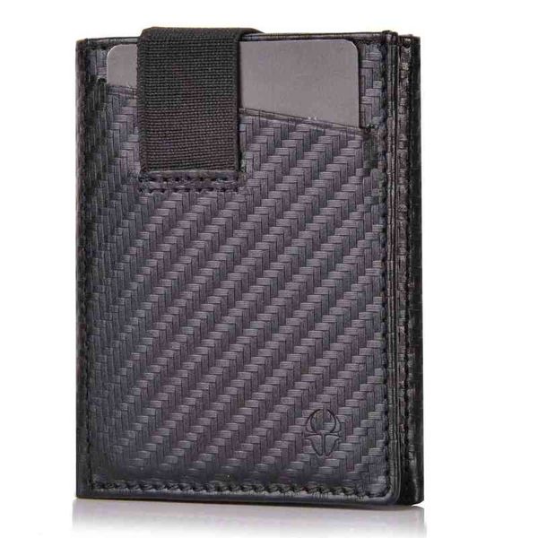 Portafoglio in fibra di carbonio Porta carte portatile multi slot per carte ultra sottile Borsa porta carte semplice in pelle 220721