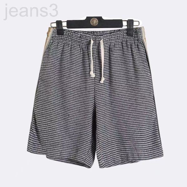 

men's shorts designer high set side reflective yellow webbing double g string label thousand bird lattice casual shorts un65, White;black