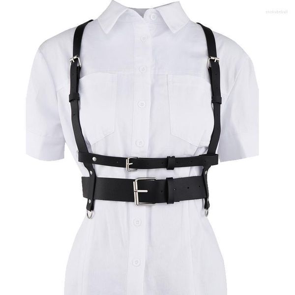 Gürtel Mode Leder Harness Gürtel Frauen Dessous Schwarz Bondage Für Körper Hosenträger Korsett Rock Kleid BeltBelts Enek22