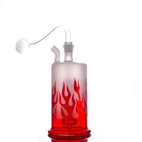 La più economica bottiglia di fuoco Blaze Mini Bong di vetro Narghilè Disponibile 10mm Pipa ad acqua per fumatori con tubo per bruciatore a nafta in vetro maschio e tubo flessibile DHL Free