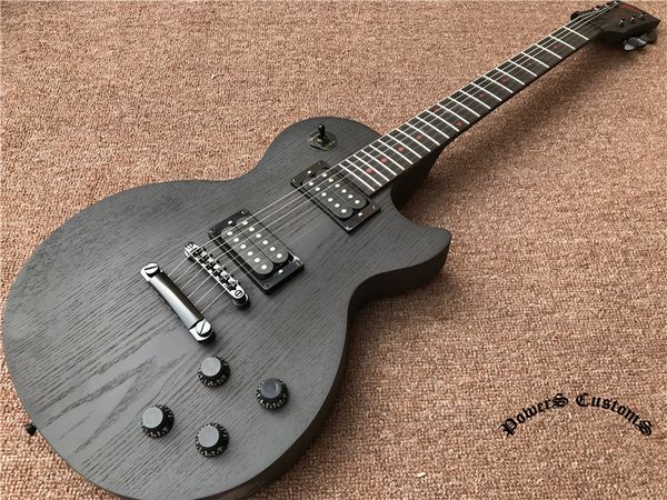 

electric guitar g, matte black guitar body, fingerboard red fish-eye inlay guitar oem